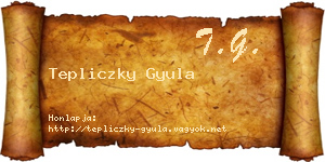 Tepliczky Gyula névjegykártya