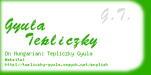 gyula tepliczky business card